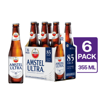 6 Amstel Ultra Botella 355 ml