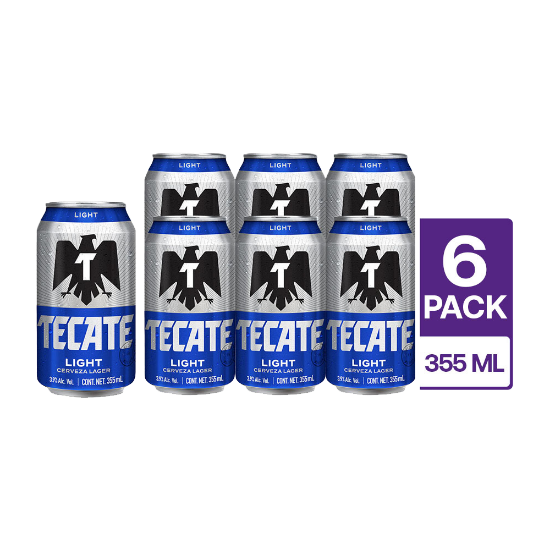 6 Tecate Light Lata 355 ml